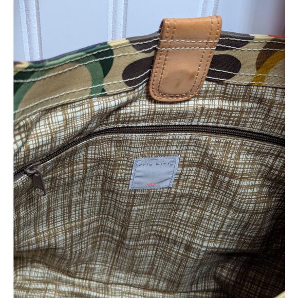 Orla Kiely Womens Multicolor Floral Waxed Canvas Crossbody Adjustable Strap Bag - Picture 7 of 8